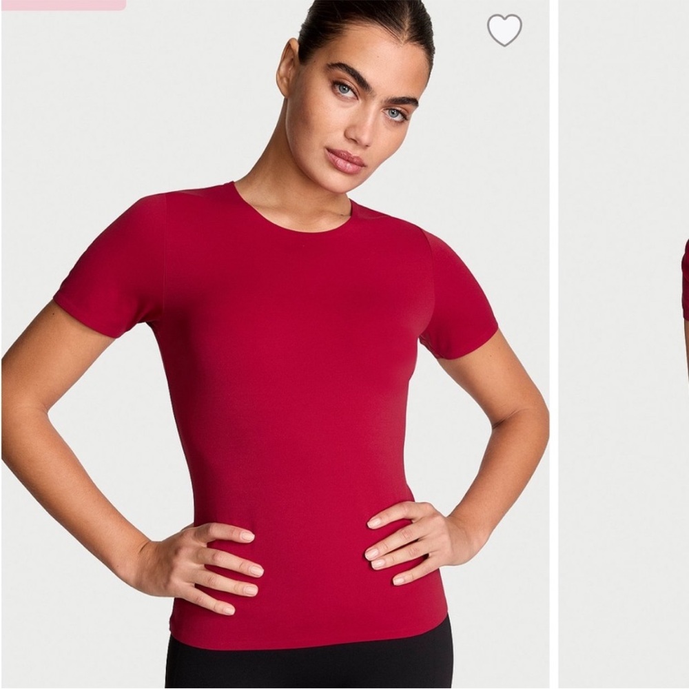 Victoria’s Secret VSX Elevate Tee Red Size Large Performance Top Crew Neck